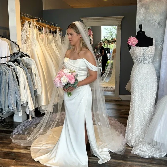 Sophia Tolli Off-Shoulder White Wedding Dress - Picture 3 of 4